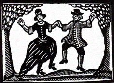 early 18th century couple dancing a jig